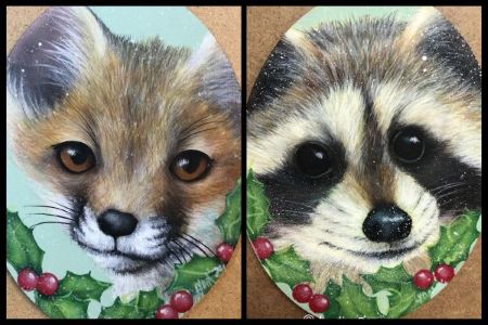 Christmas Friends Fox Raccoon Acrylic